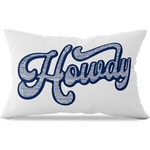 Preppy Funny Blue Howdy Throw Pillow Covers Couch Western Cowgirl Cases